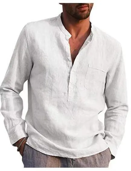 Mandarin Collar Casual Shirt