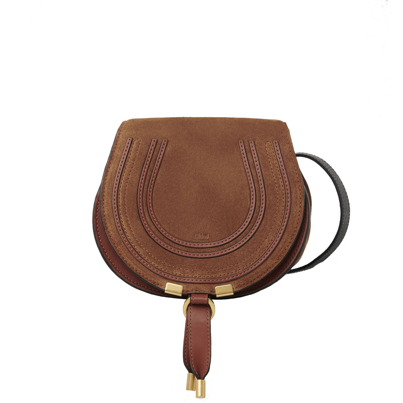 Marcie Mini Satchel Suede, Tan / Black