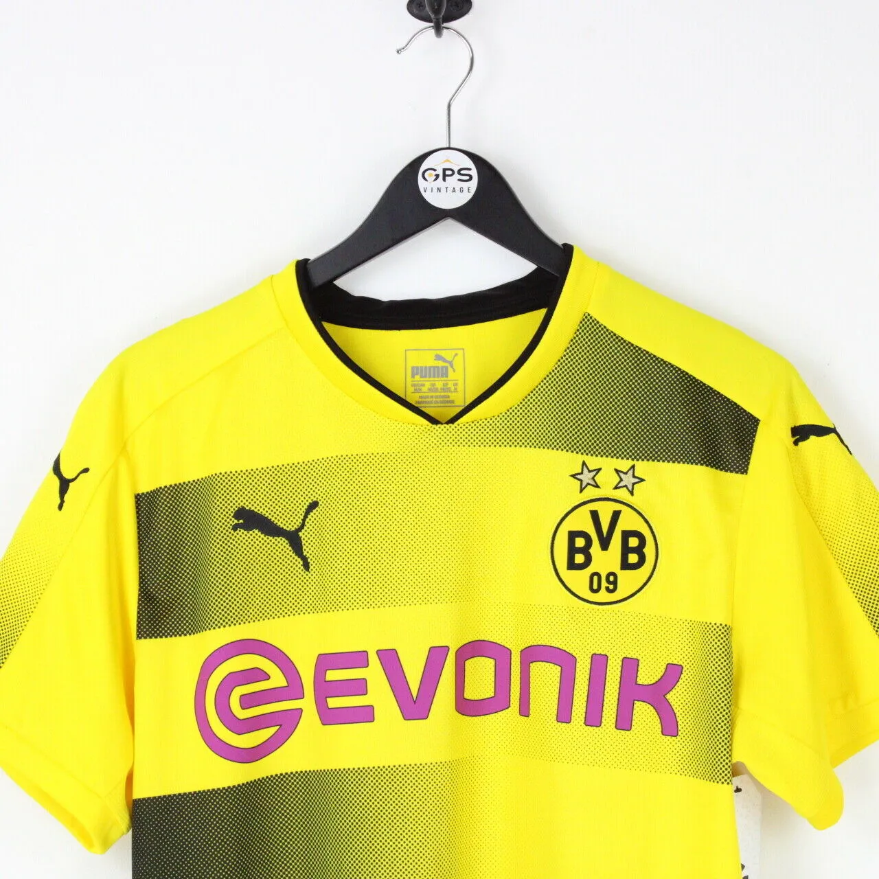 Mens PUMA BORUSSIA DORTMUND 2017 Home Shirt Yellow | Medium