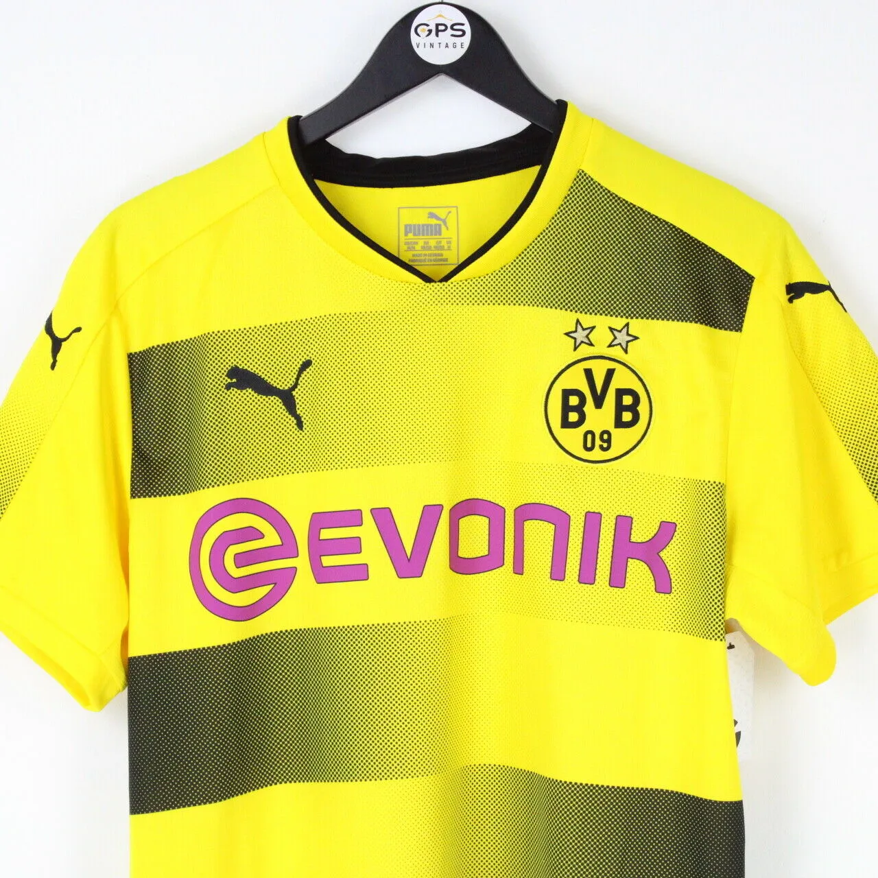 Mens PUMA BORUSSIA DORTMUND 2017 Home Shirt Yellow | Medium