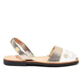 Metallic Leather With Open Toe for Women - Iker 1761