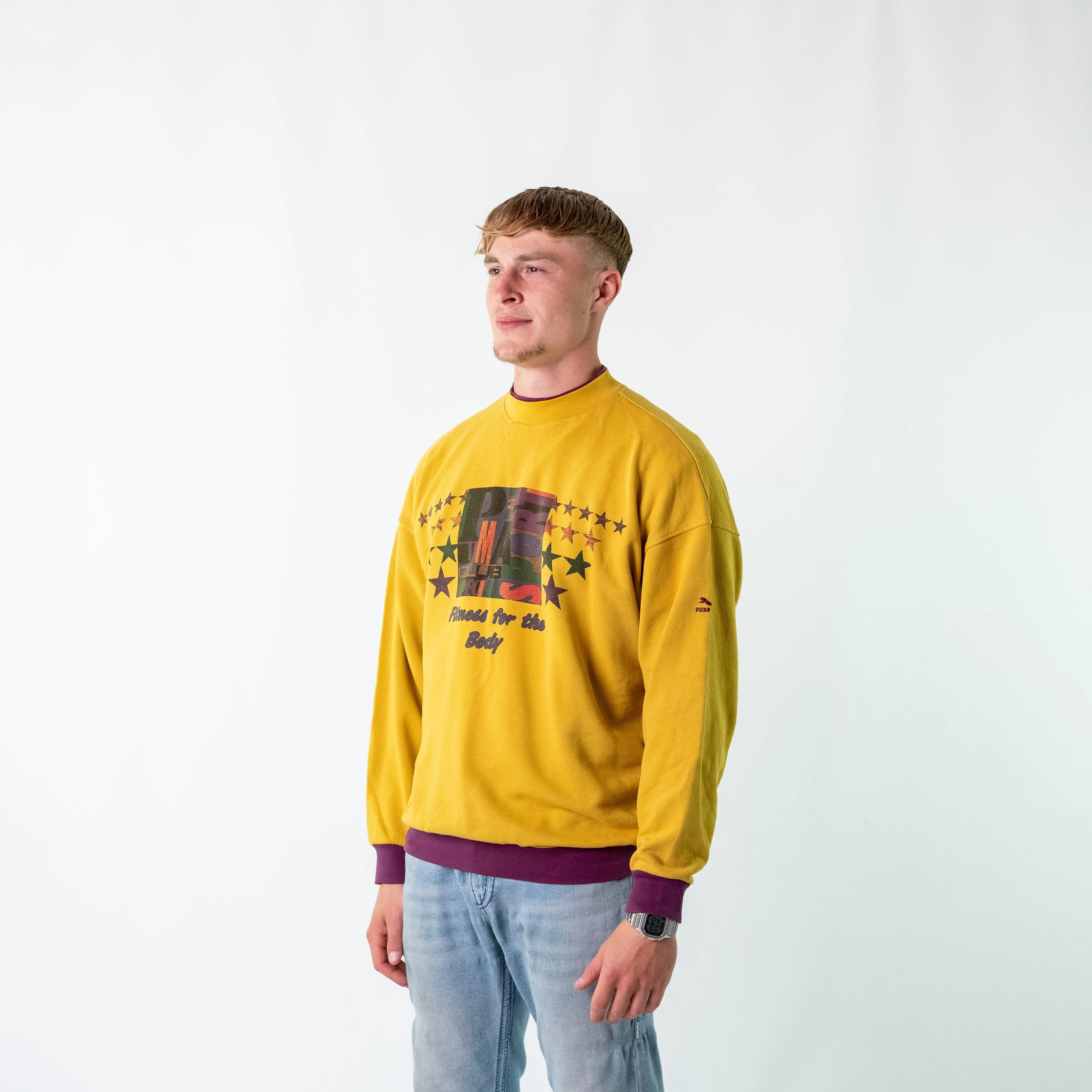 Mustard Yellow 90s Puma Sweatshirt (L)