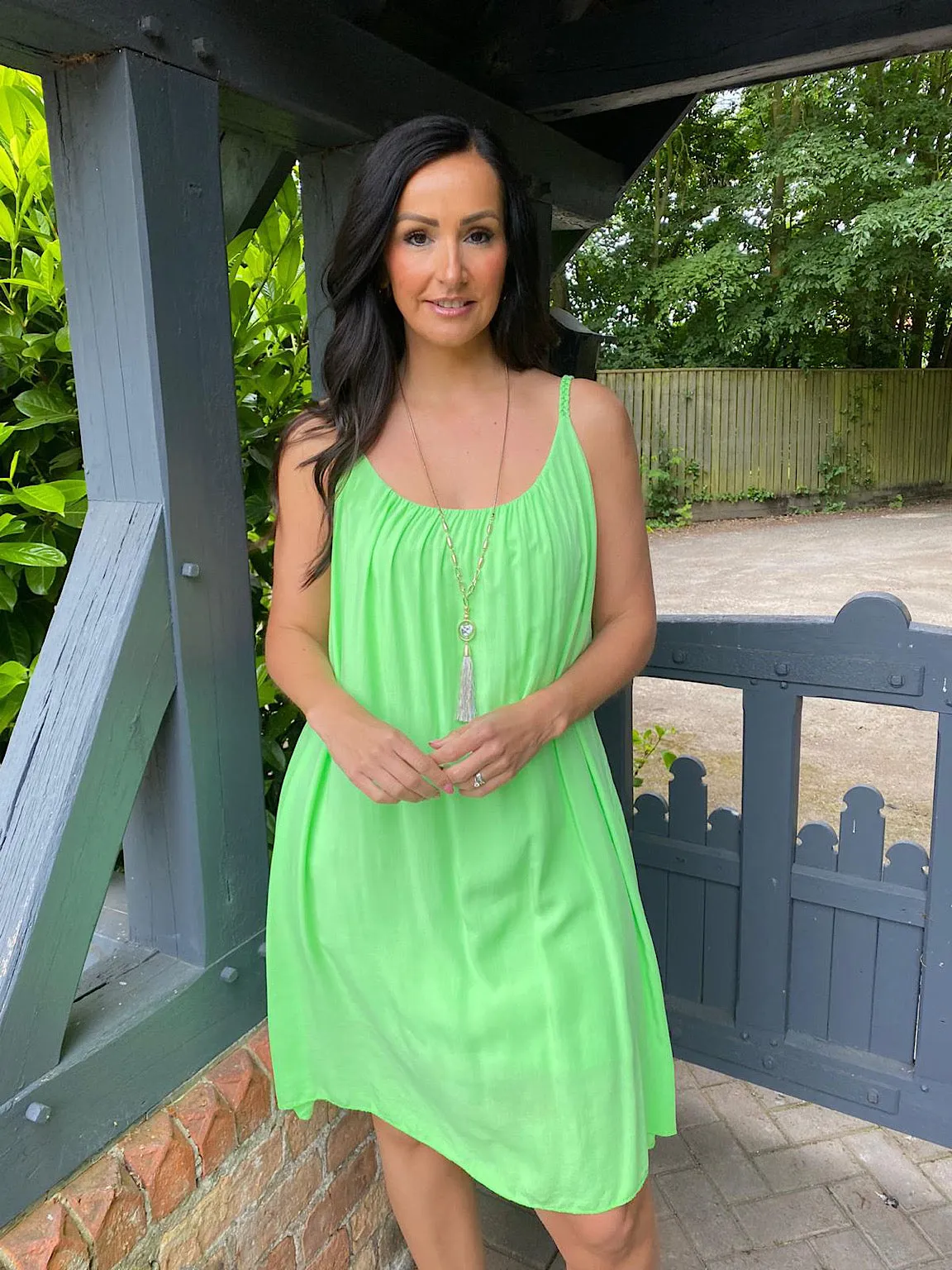 Neon Plait Strap Summer Dress Erin