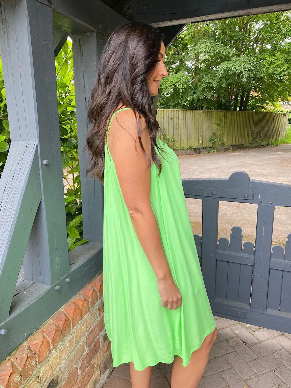 Neon Plait Strap Summer Dress Erin