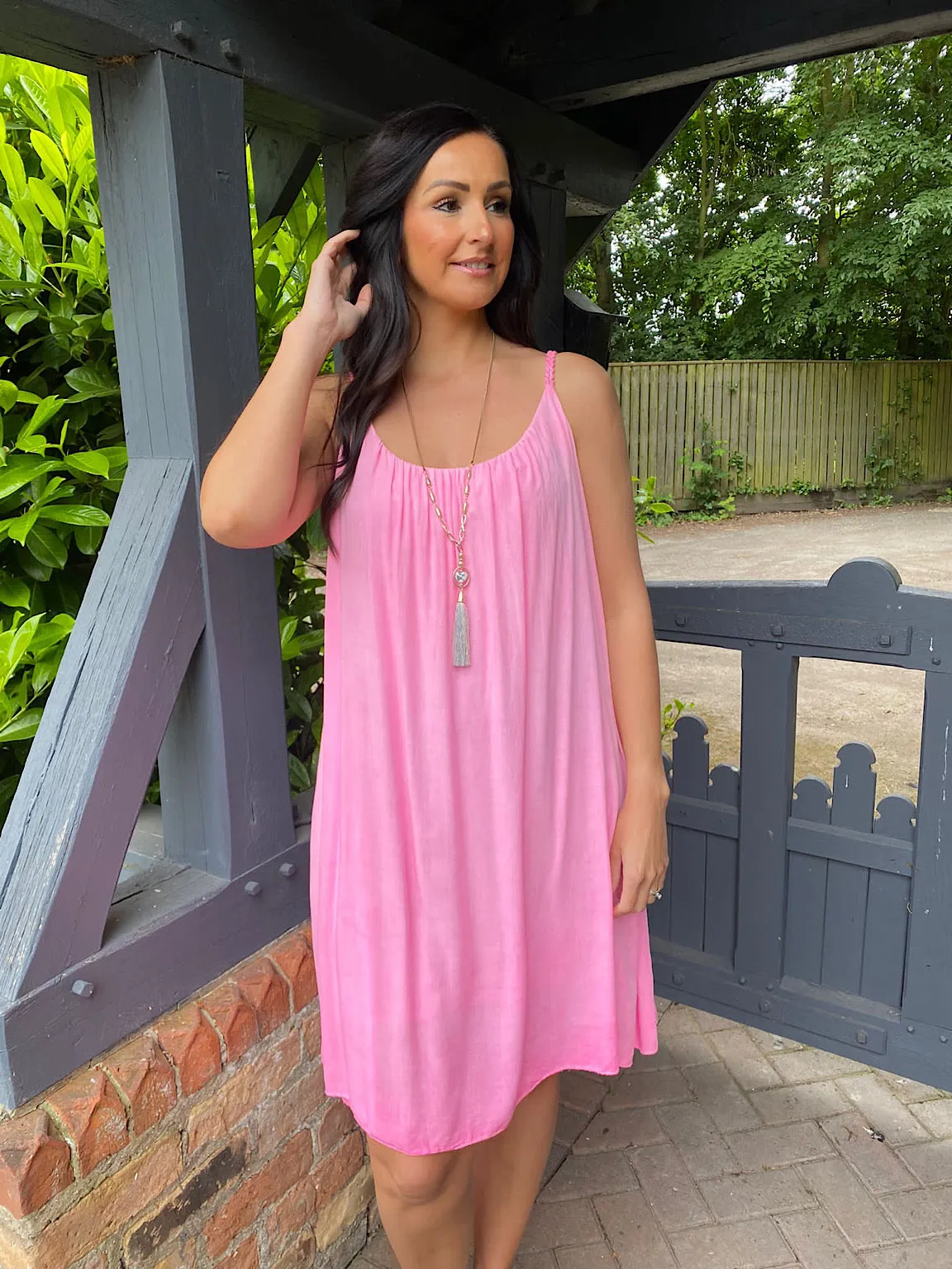 Neon Plait Strap Summer Dress Erin