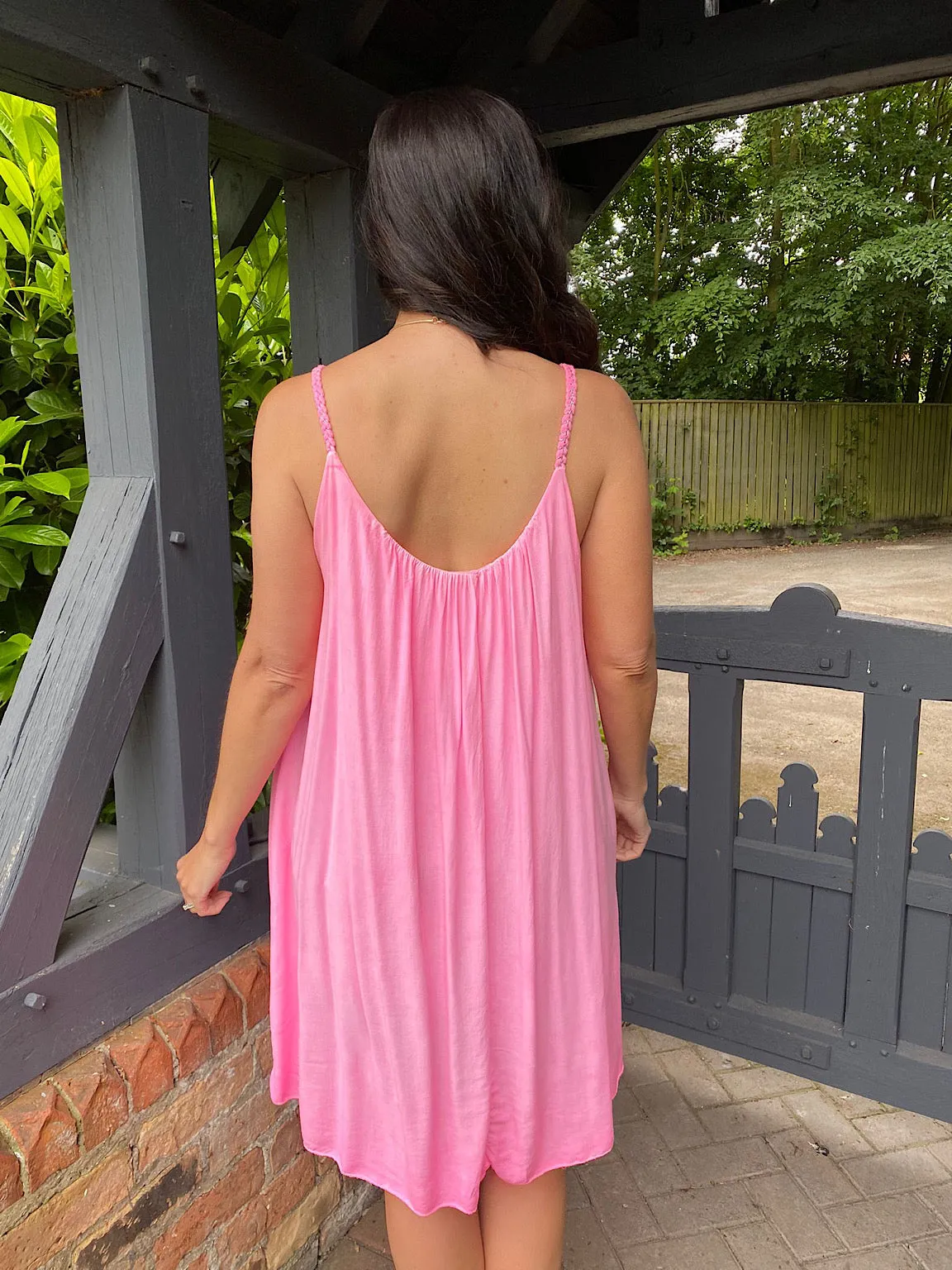 Neon Plait Strap Summer Dress Erin