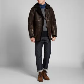 Nigel Cabourn WW1 Sheepskin JacketDark Brown