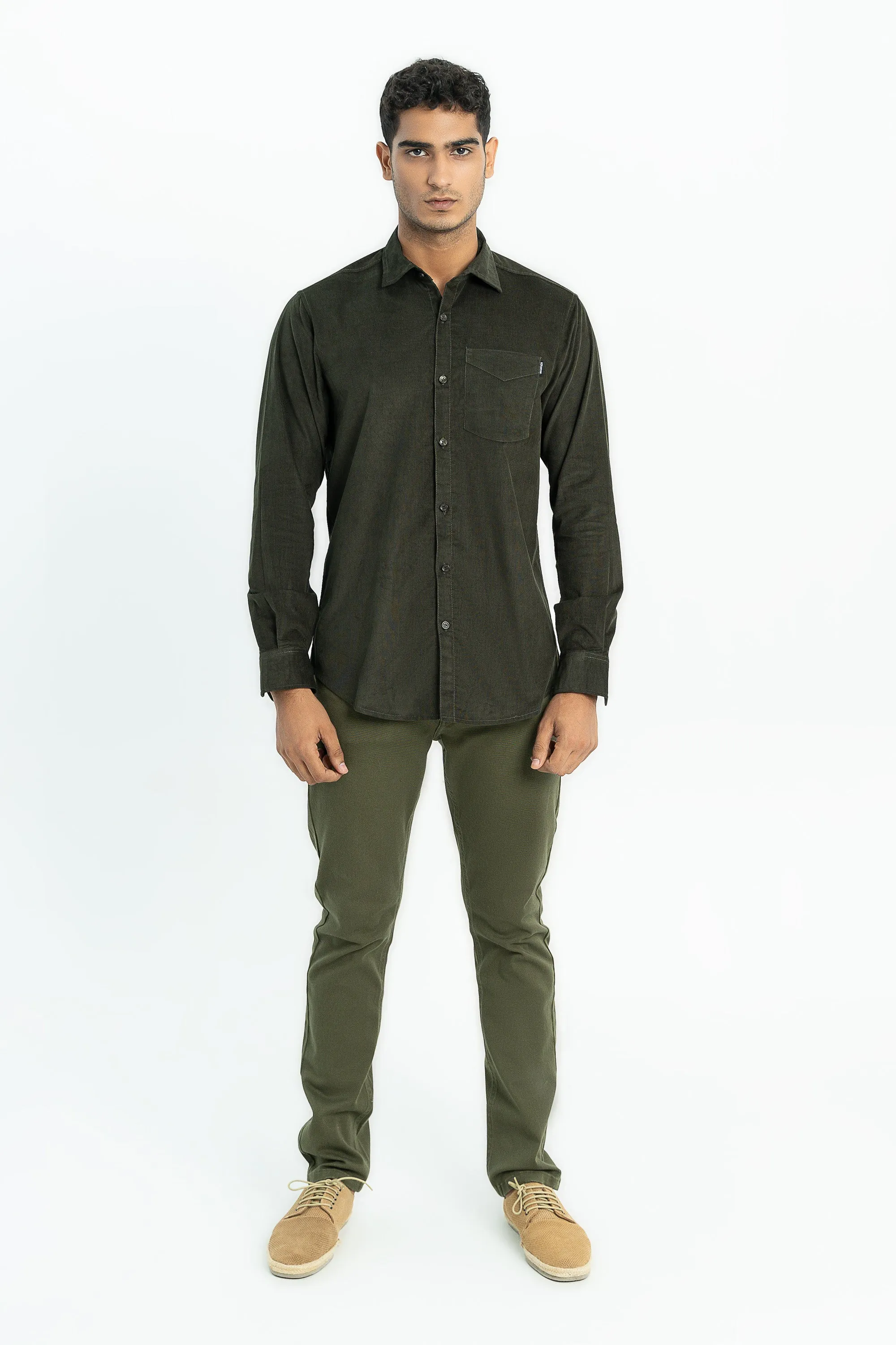 Olive green casual shirt