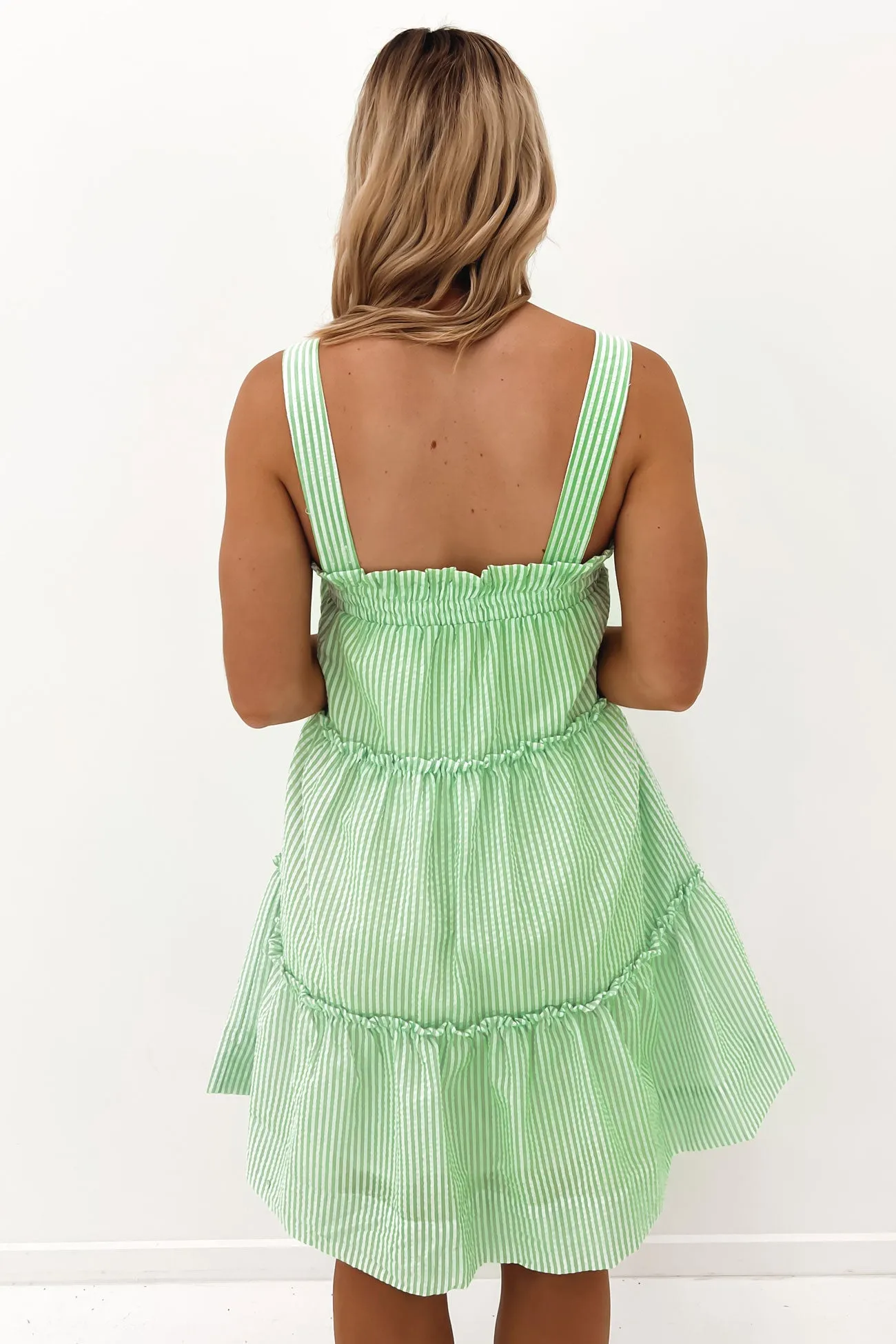 Paige Mini Dress Green Stripe