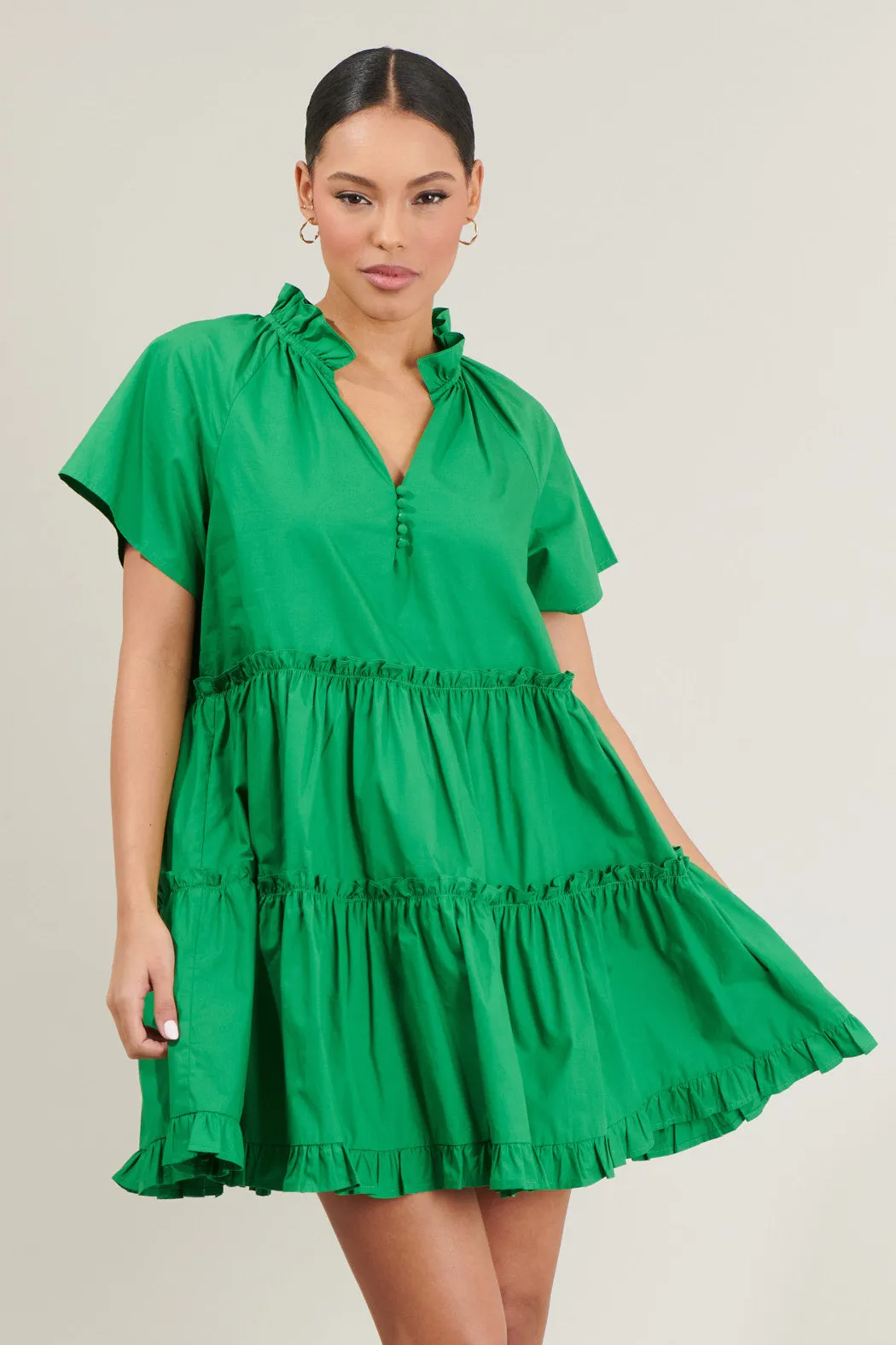 Pallas Poplin Tiered Mini Dress