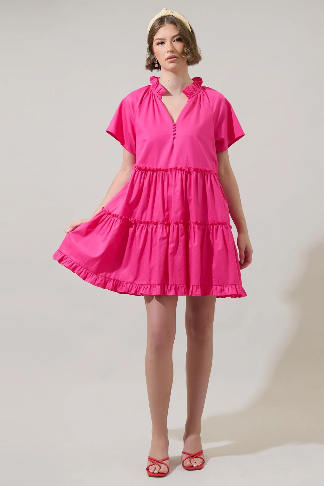 Pallas Poplin Tiered Mini Dress