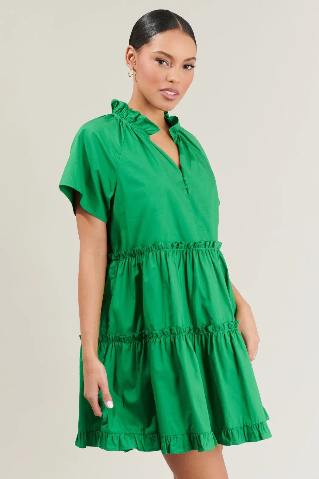 Pallas Poplin Tiered Mini Dress