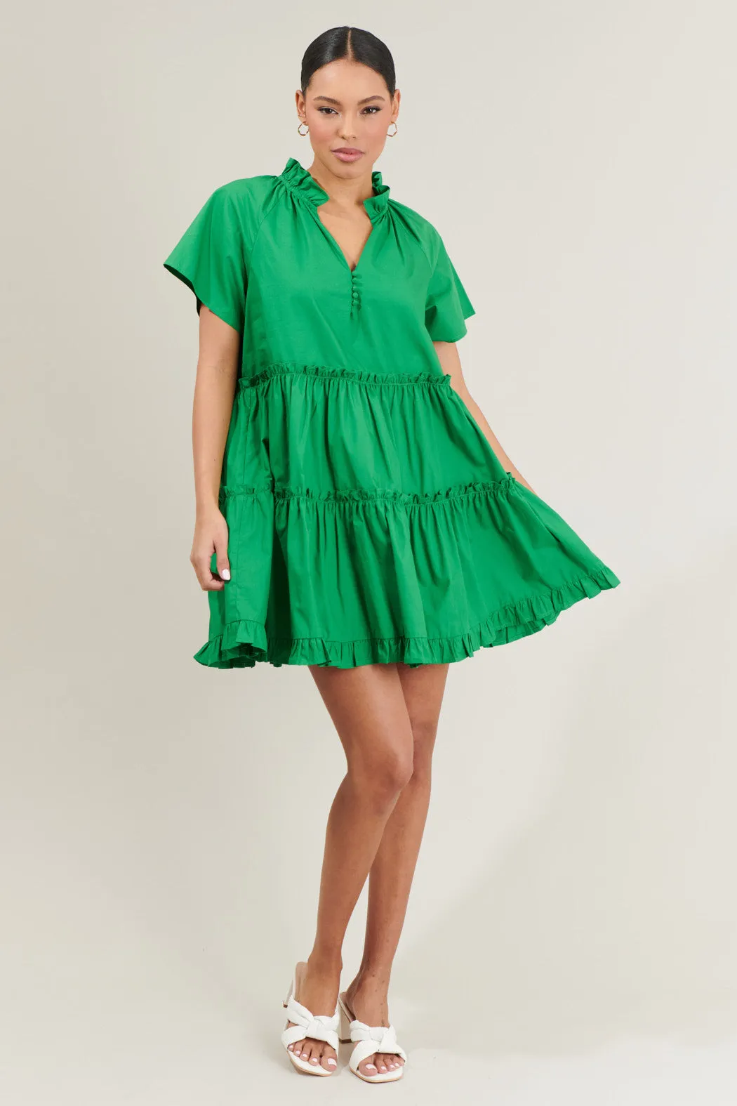 Pallas Poplin Tiered Mini Dress