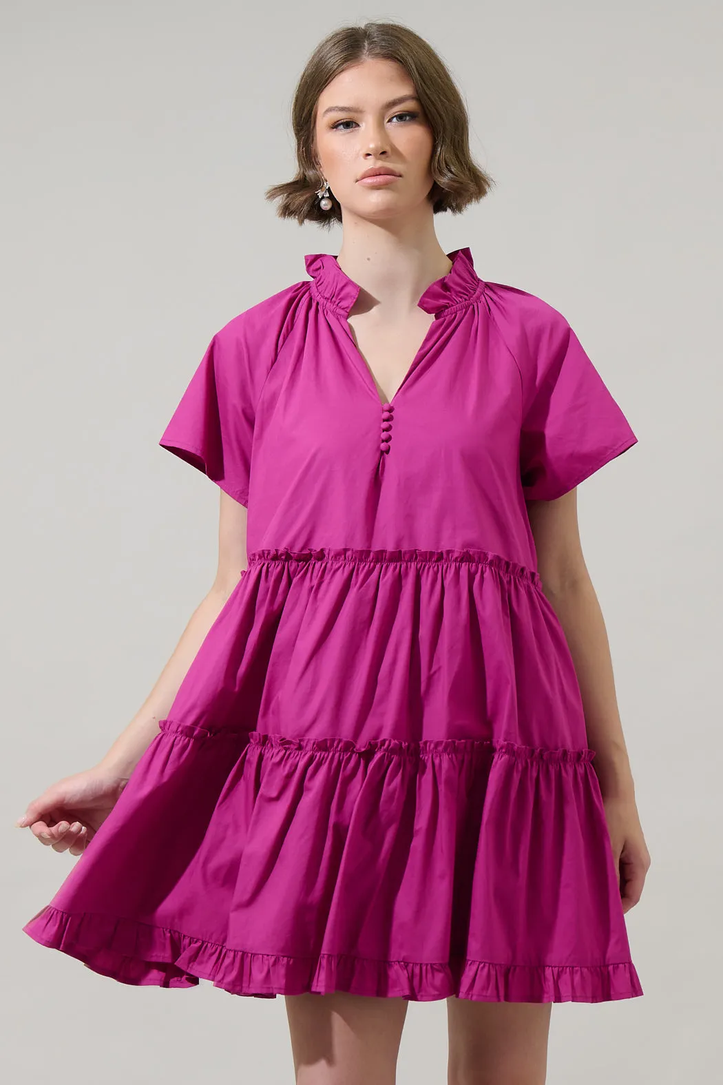 Pallas Poplin Tiered Mini Dress