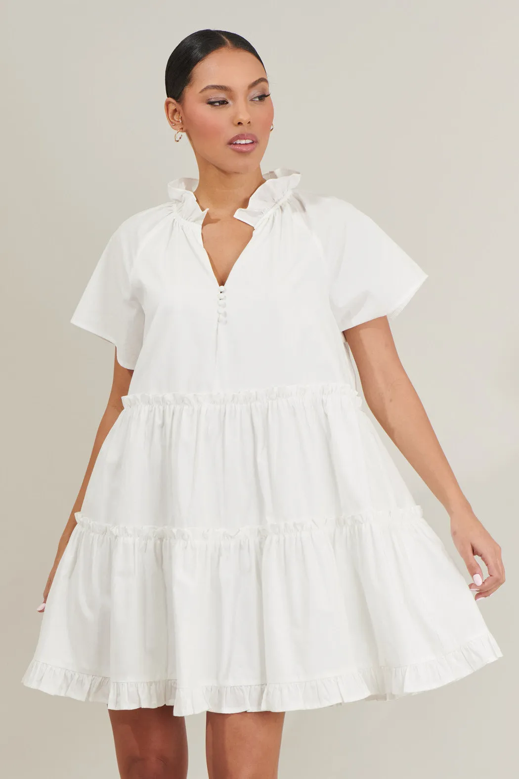 Pallas Poplin Tiered Mini Dress