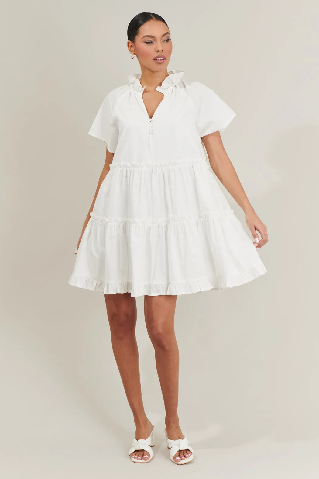 Pallas Poplin Tiered Mini Dress