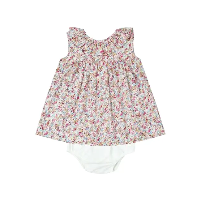 Petit Confection Magenta Floral Dress & Bloomer