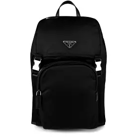 Prada Re-Nylon Saffiano Leather Black Backpack