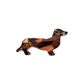 PRESTIGE Crystal, #4017 Fancy Stone Dachshund Dog 24x13mm, Smoked Topaz (1 Piece)