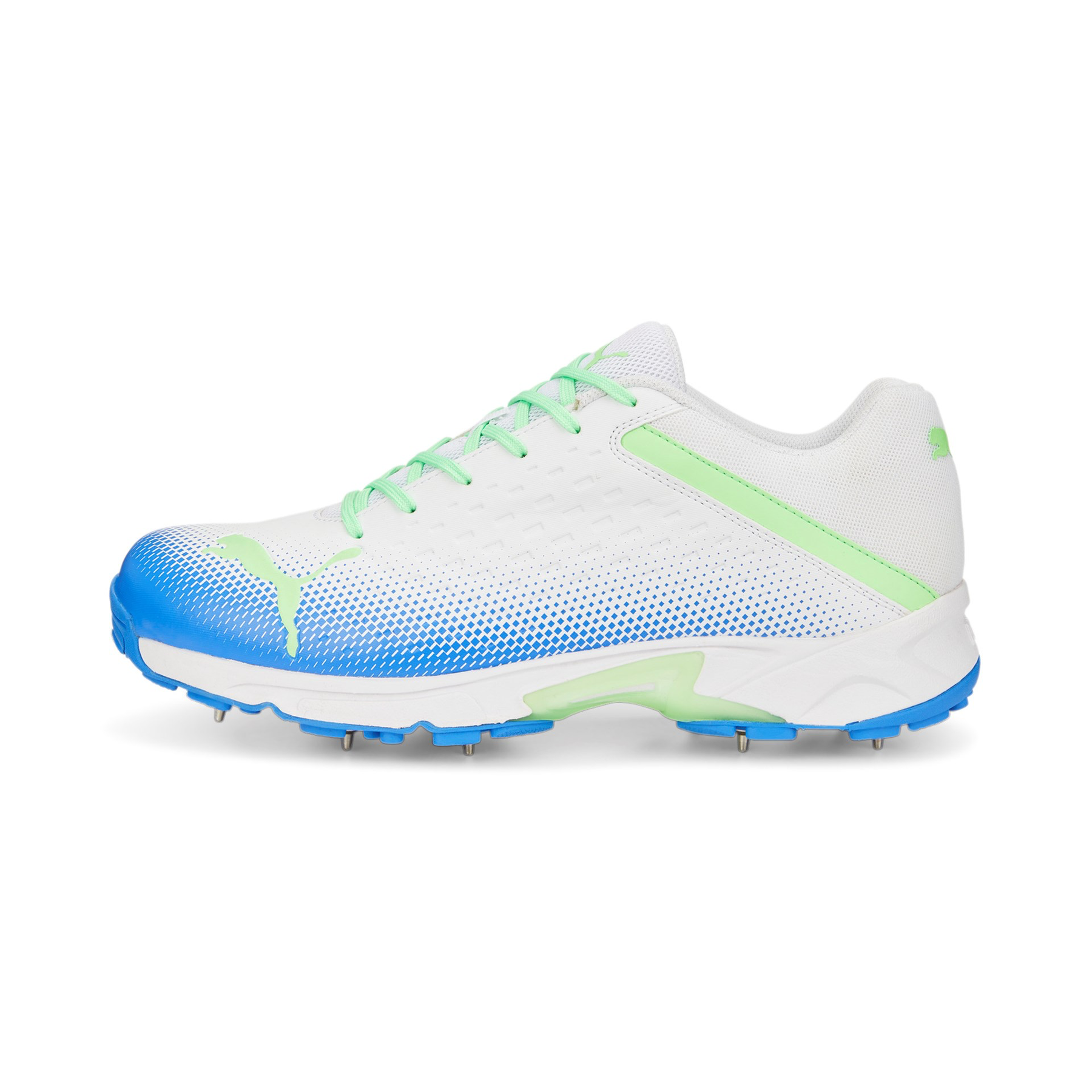 Puma 22.2 Spike Cricket Shoes - White/Green/Bluemazing