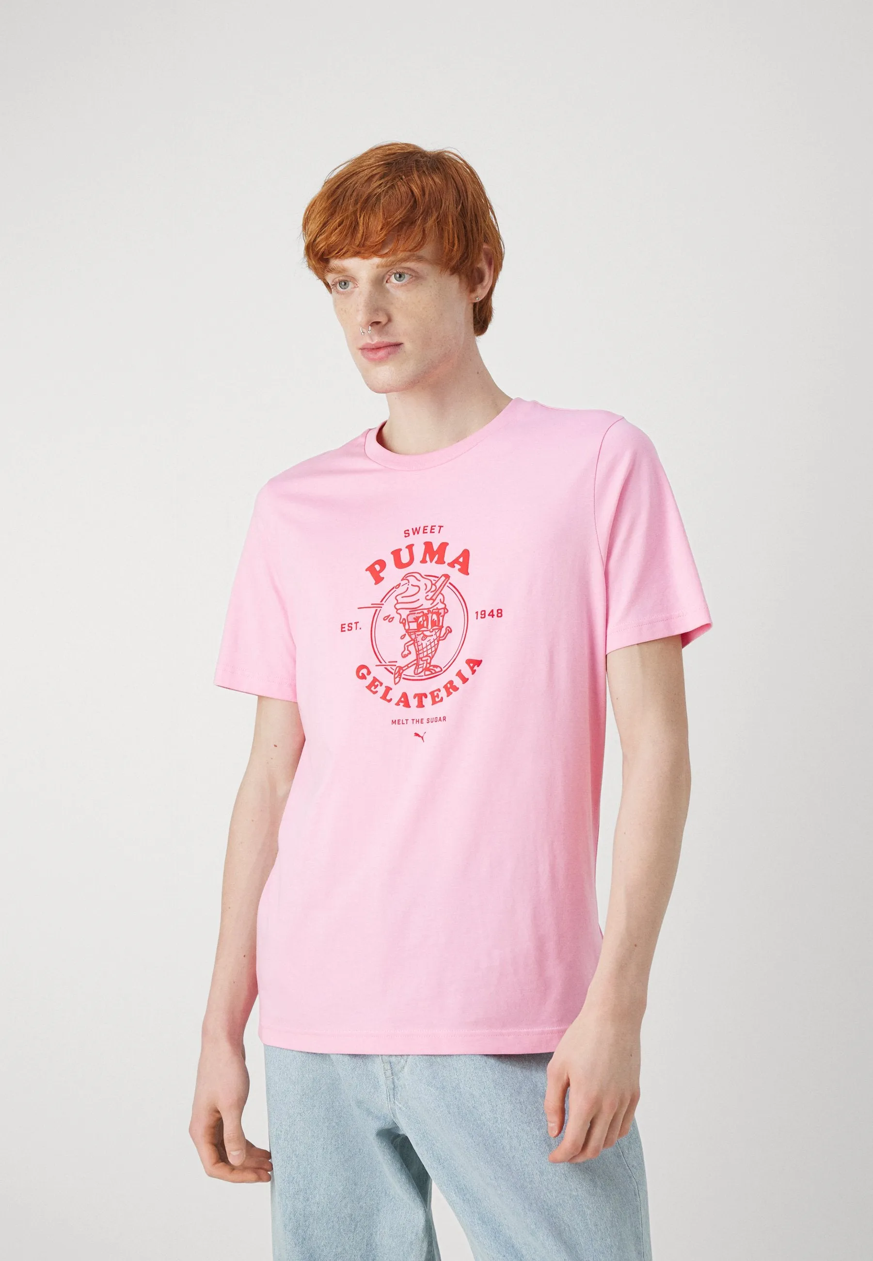 Puma 638319130 Mens Graphics Gelateria Tee Pink