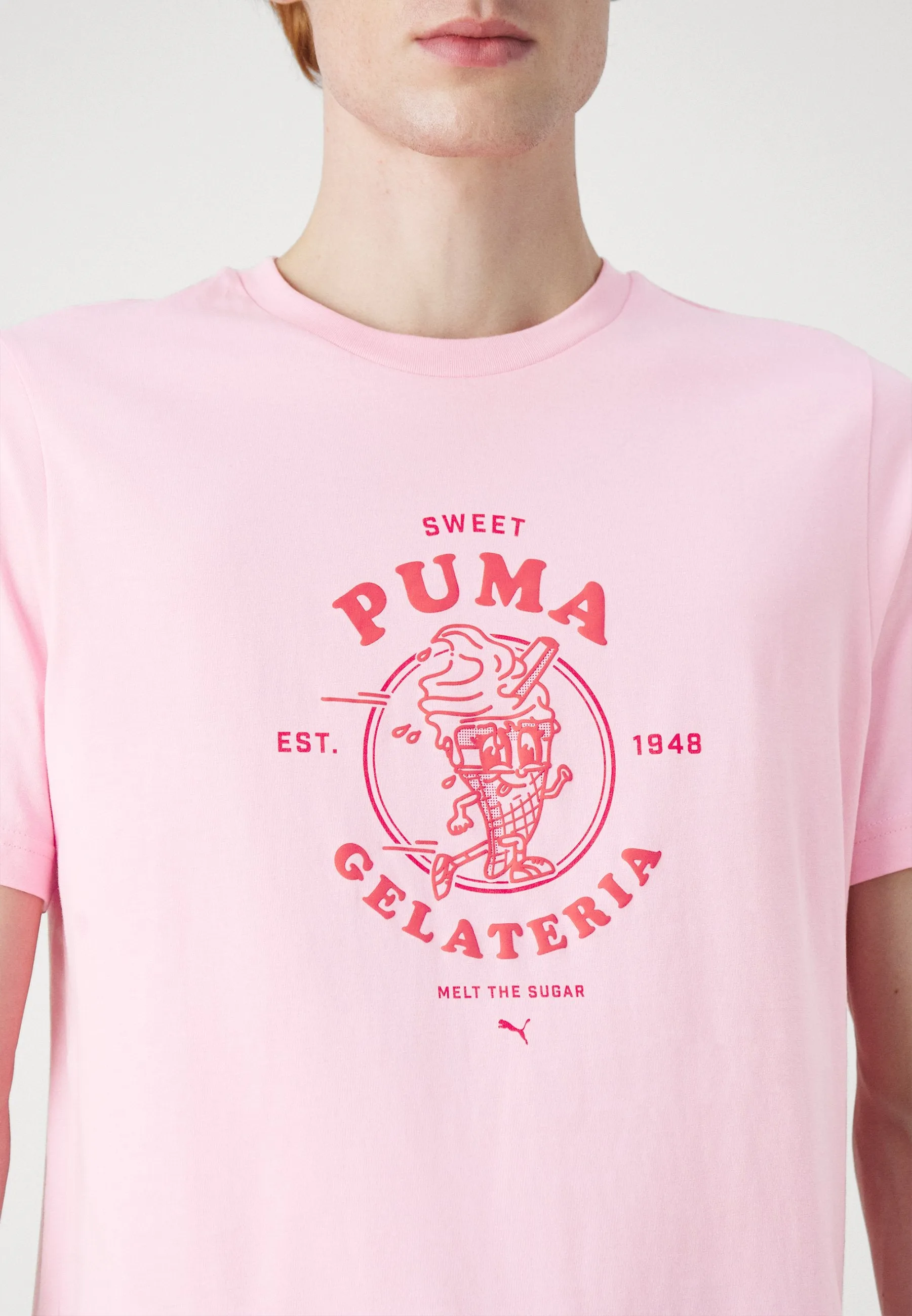 Puma 638319130 Mens Graphics Gelateria Tee Pink