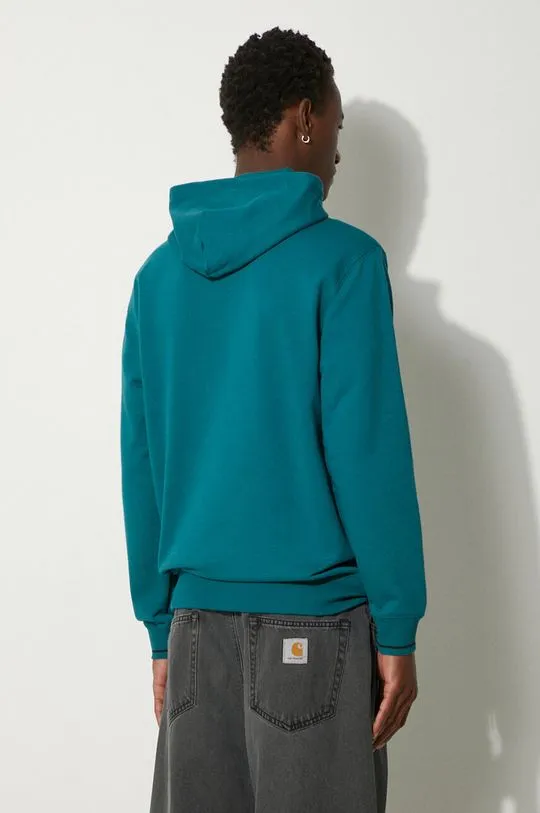 Puma cotton sweatshirt Classics Play Paris Hoodie men's turquoise color hooded 626766