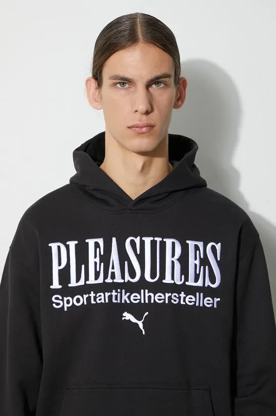 Puma cotton sweatshirt PUMA x PLEASURES Graphic Hoodie men's black color 620879