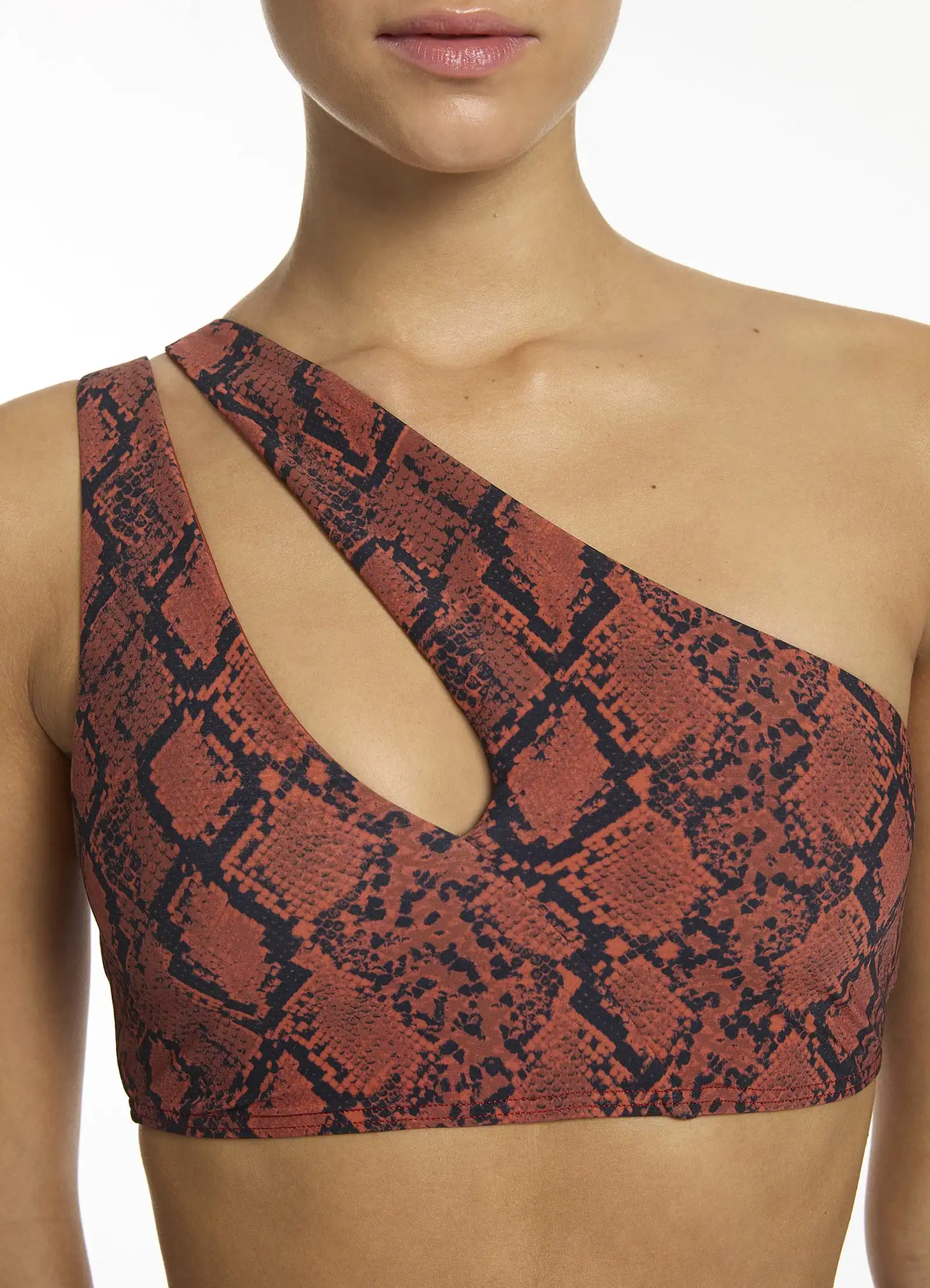 Python Splice One Shoulder Top - Spice