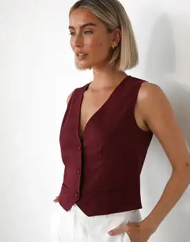 Rania Linen Vest (Shiraz)