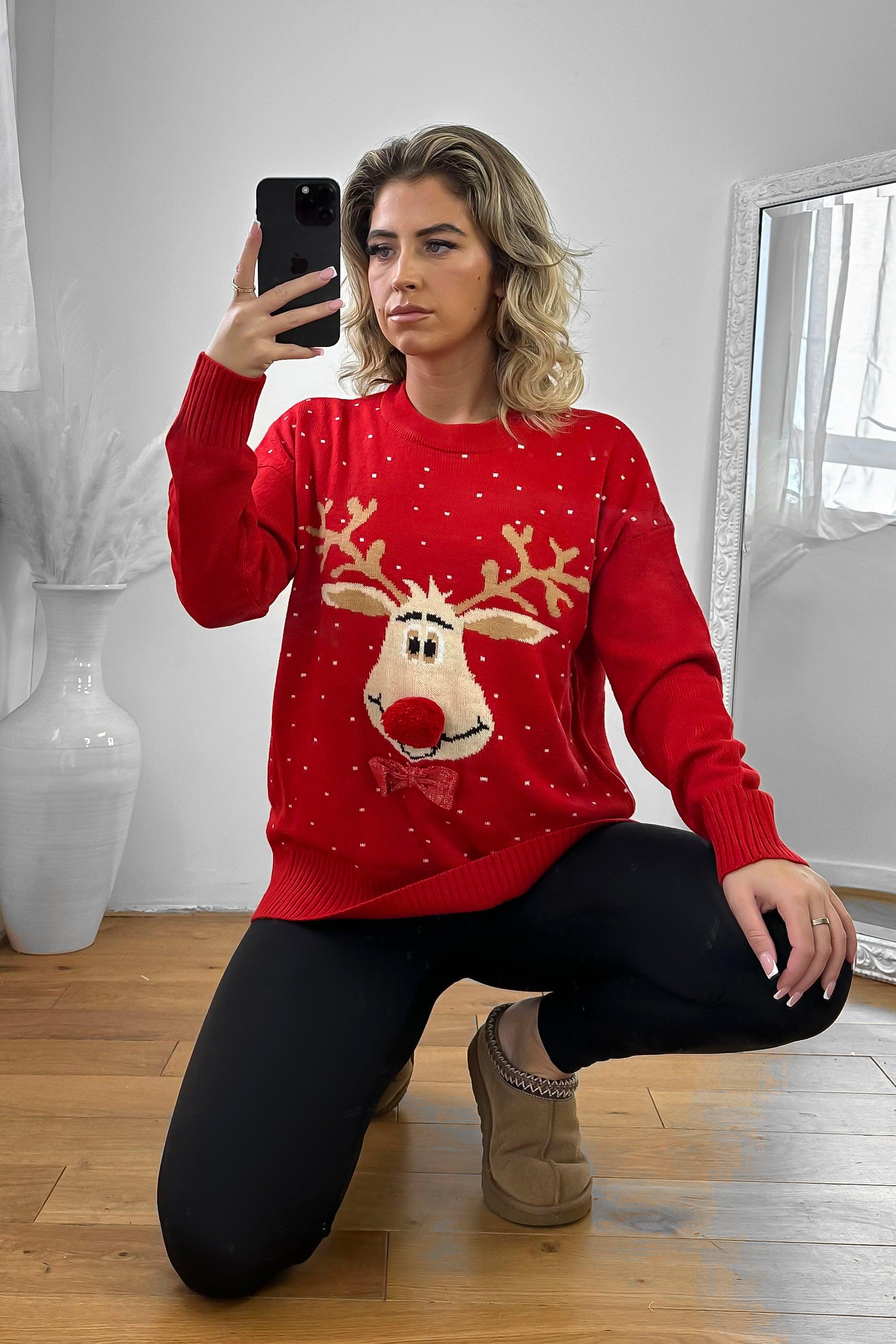 Red Rudolph Christmas Pullover