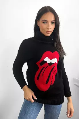 Rock-n-Roll Logo High Neck Jumper