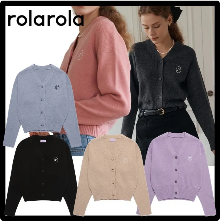 rolarola  |Casual Style Unisex Street Style Logo Cardigans