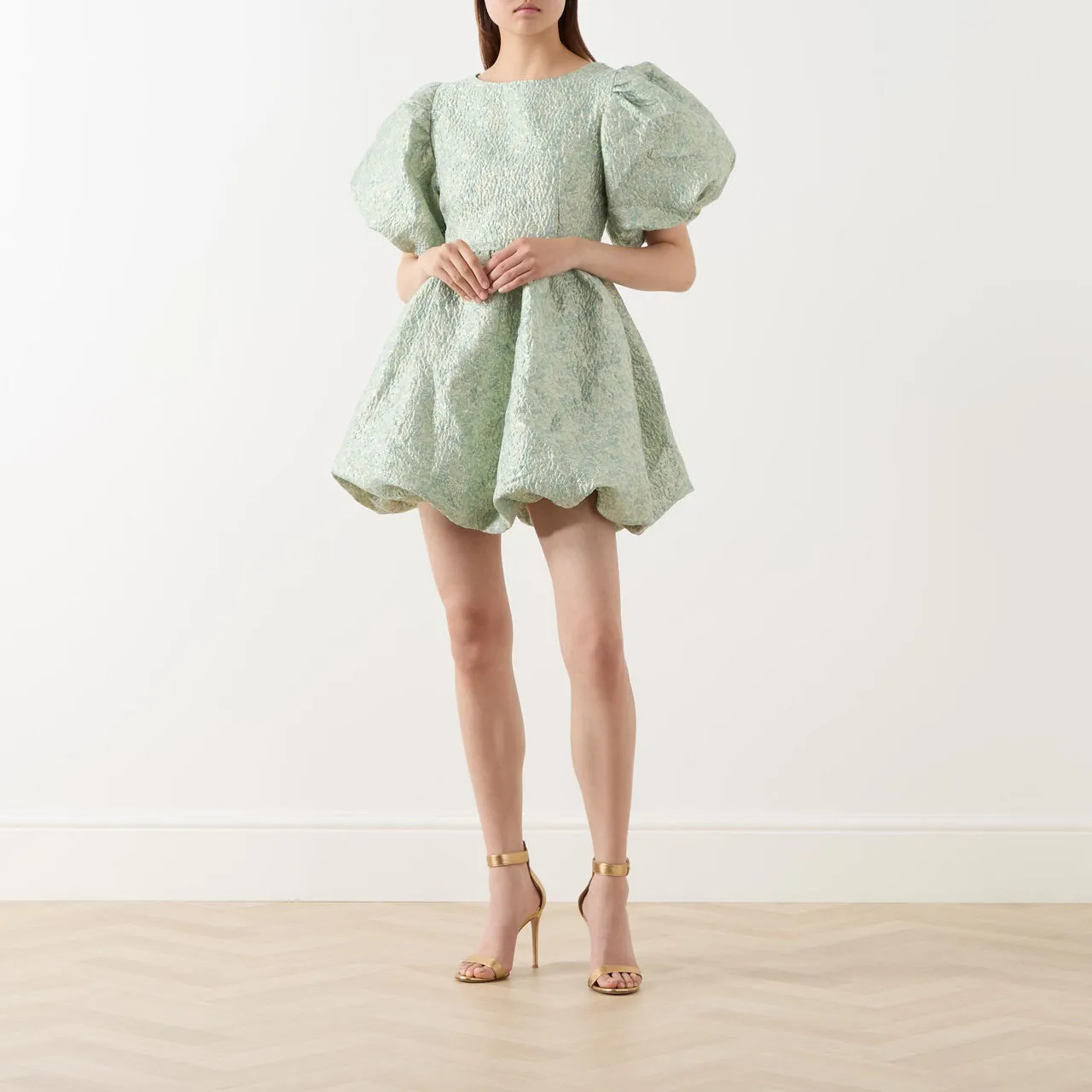 SISTER JANE Edan Jacquard Mini Dress - Green