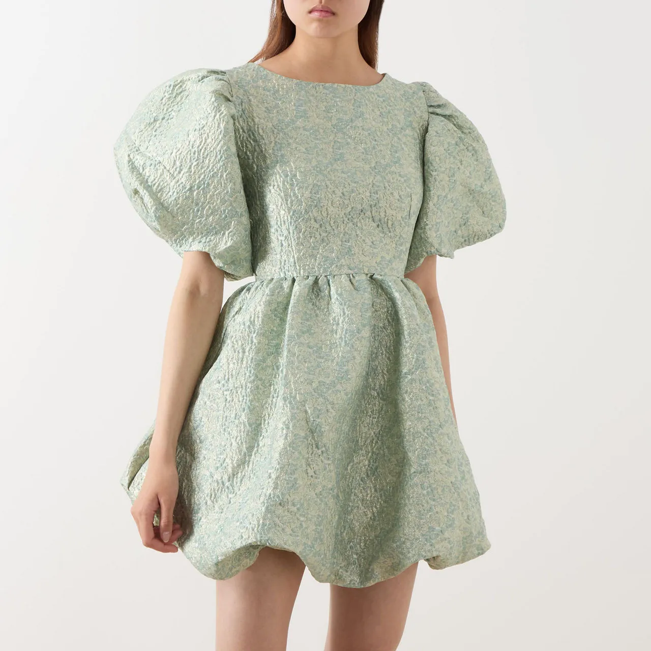 SISTER JANE Edan Jacquard Mini Dress - Green