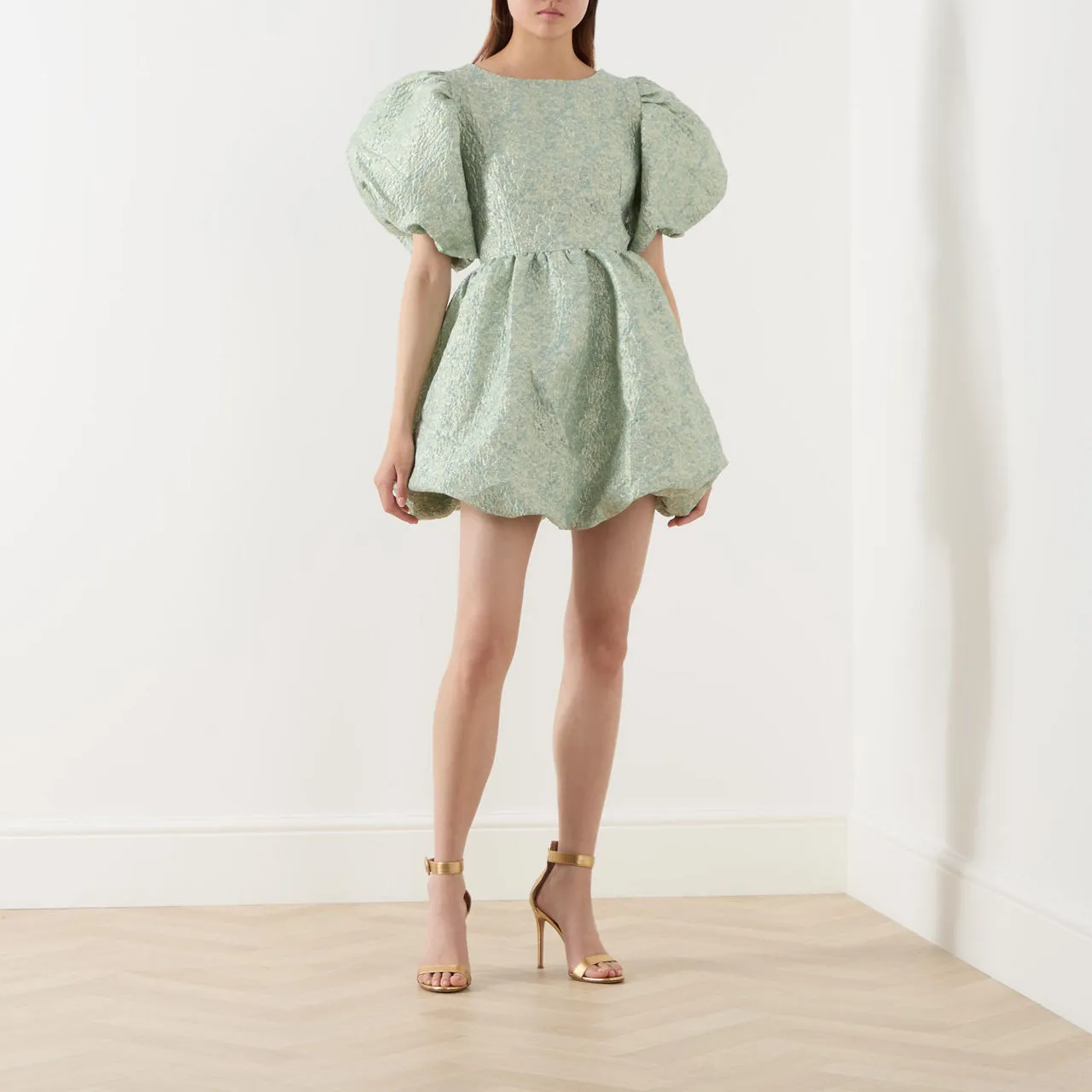 SISTER JANE Edan Jacquard Mini Dress - Green