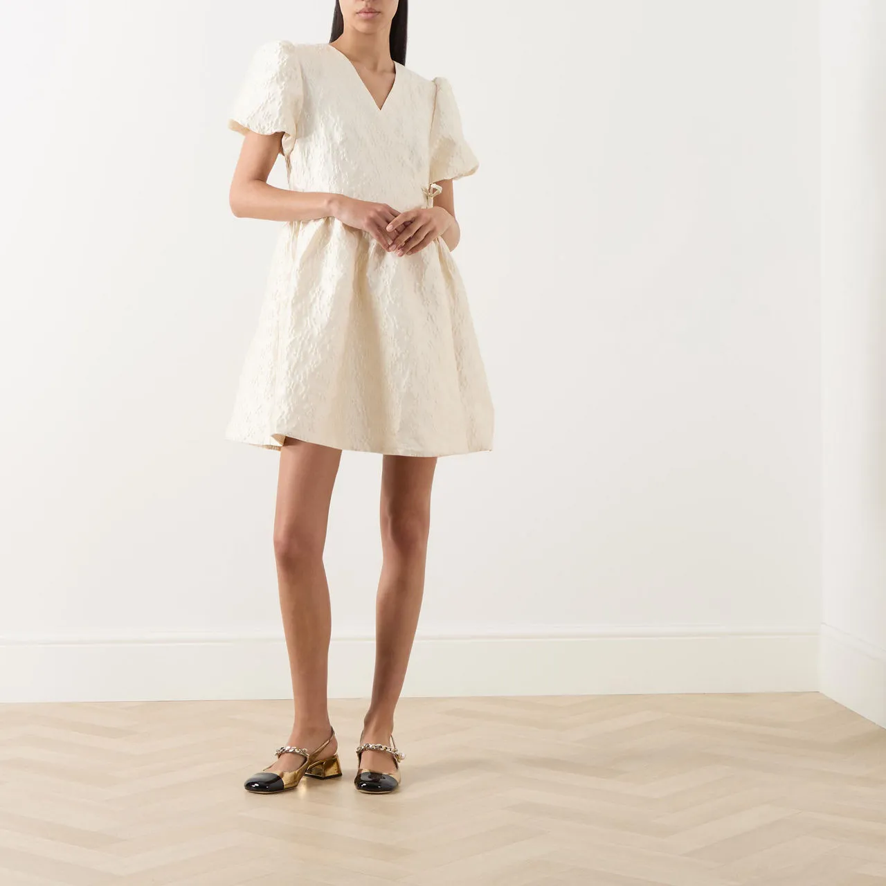 SISTER JANE Lilith Jacquard Mini Dress - Cream