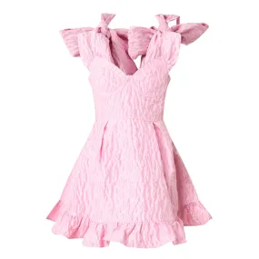 SISTER JANE Reins Bow Mini Dress - Pink