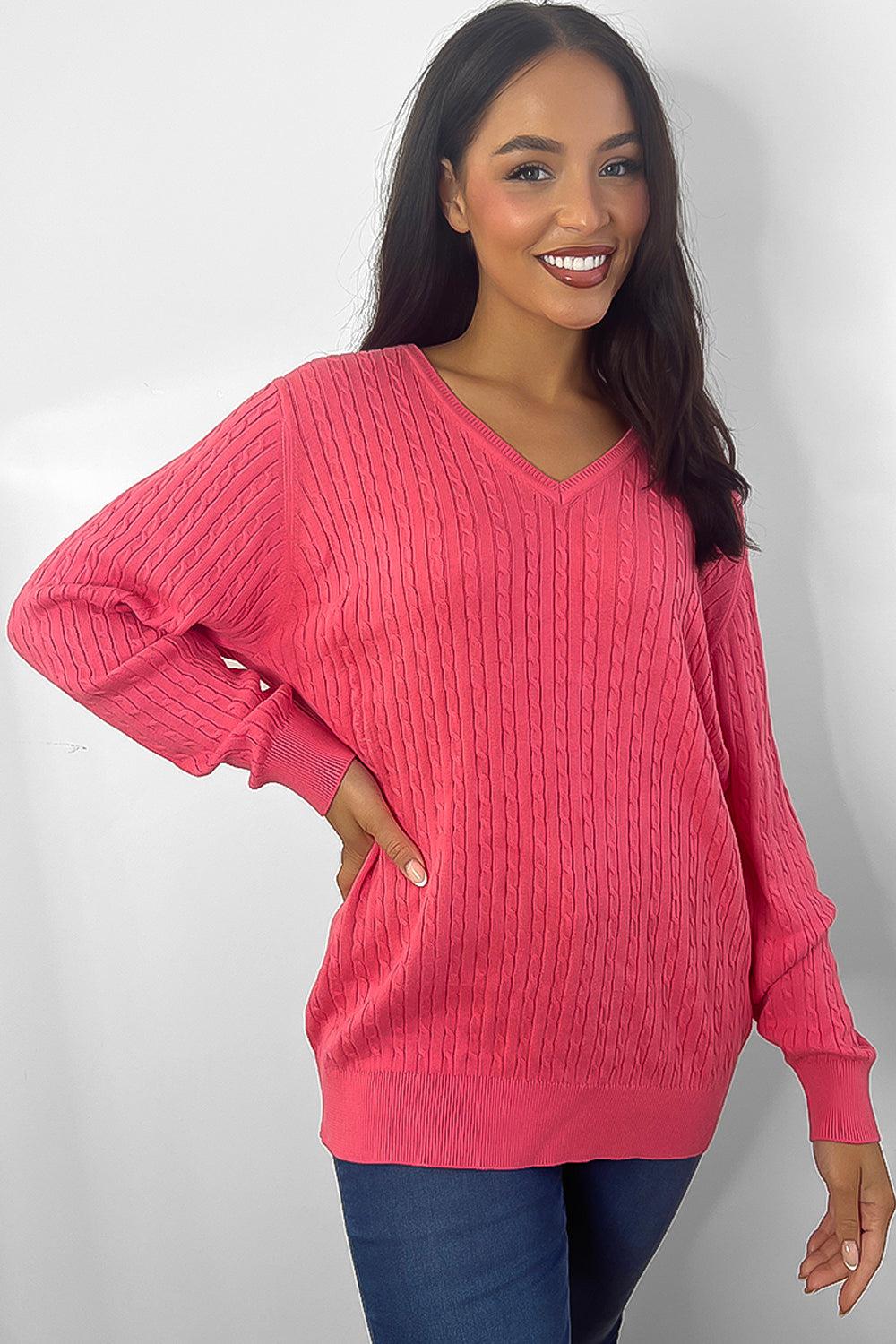 Small Twist Knit Pattern Pullover