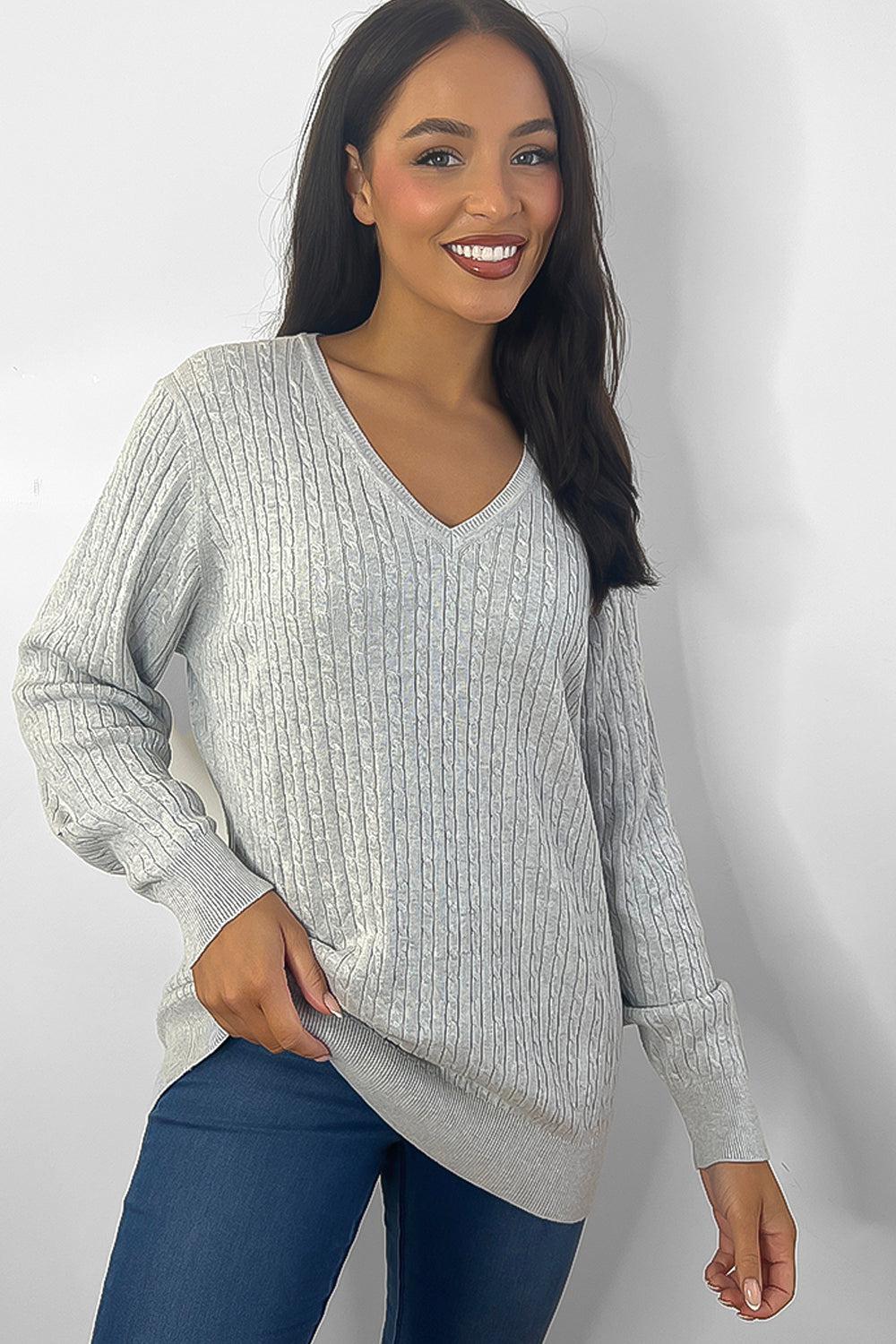 Small Twist Knit Pattern Pullover