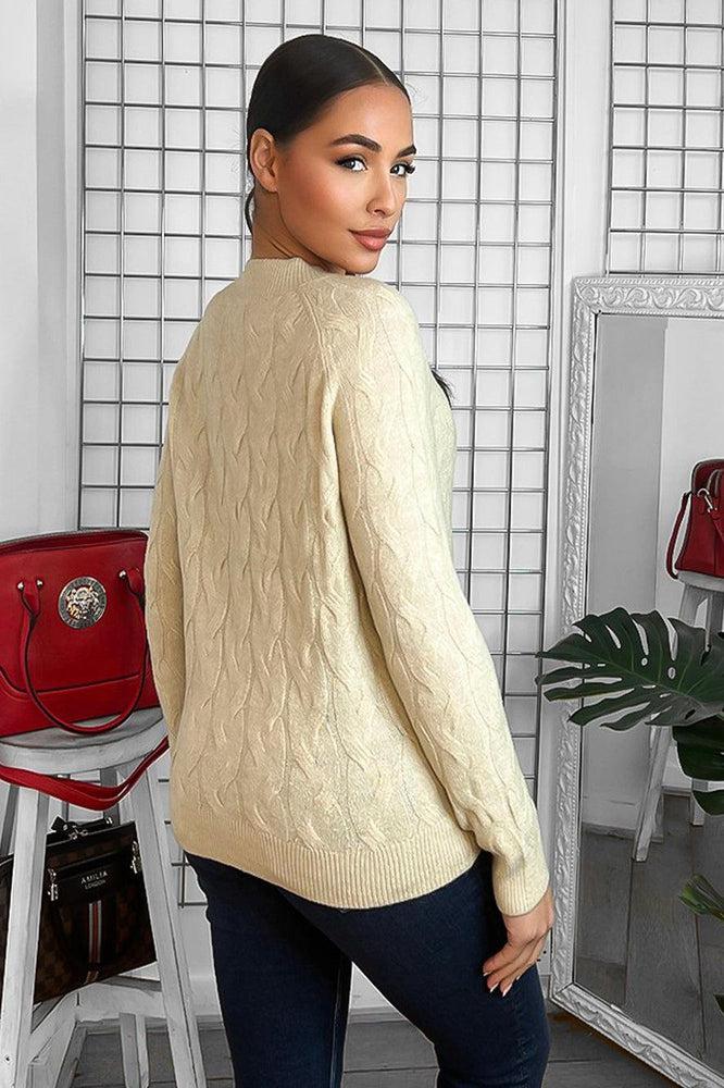 Soft Braid Knit Fisherman Style Pullover