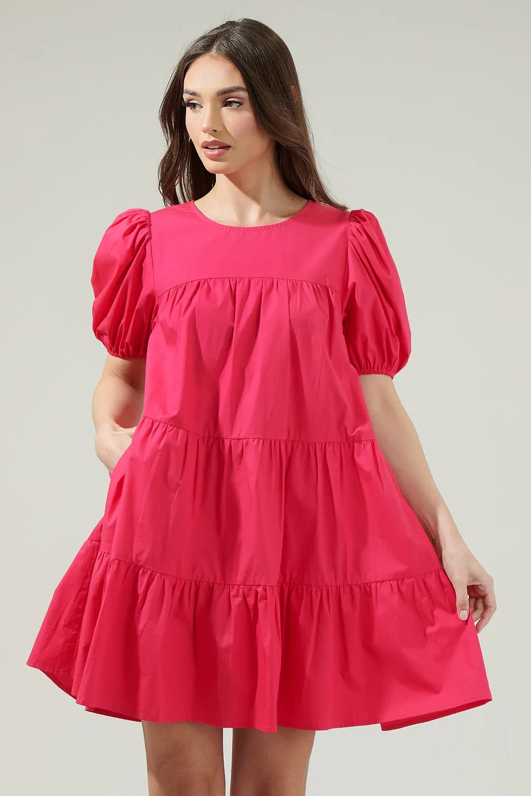 Soledad Puff Sleeve Tiered Mini Dress