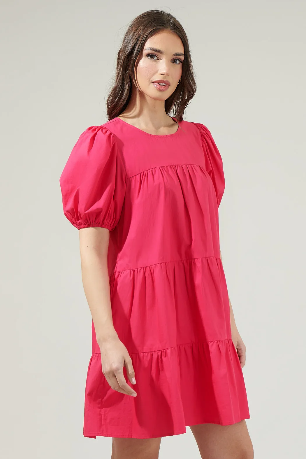 Soledad Puff Sleeve Tiered Mini Dress