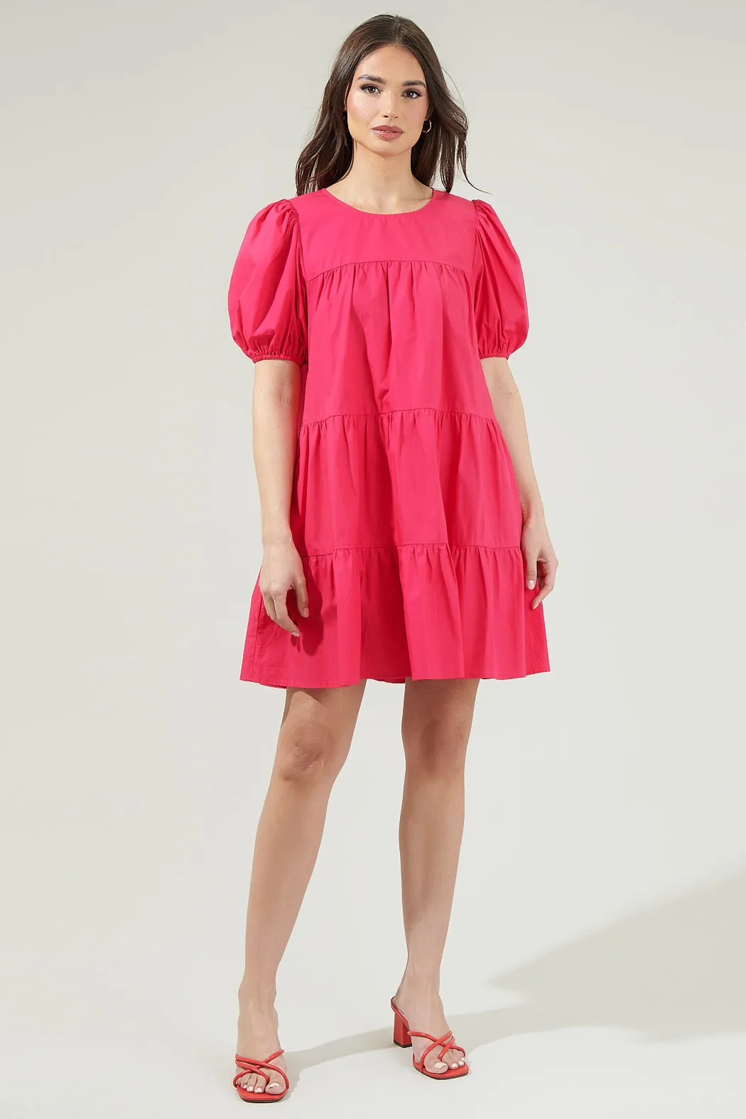 Soledad Puff Sleeve Tiered Mini Dress