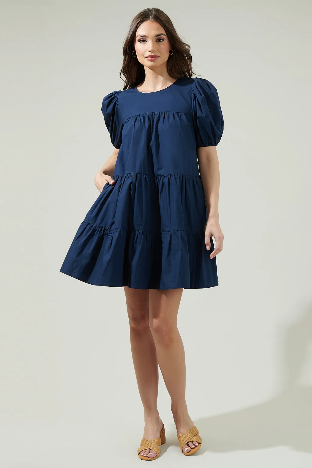 Soledad Puff Sleeve Tiered Mini Dress