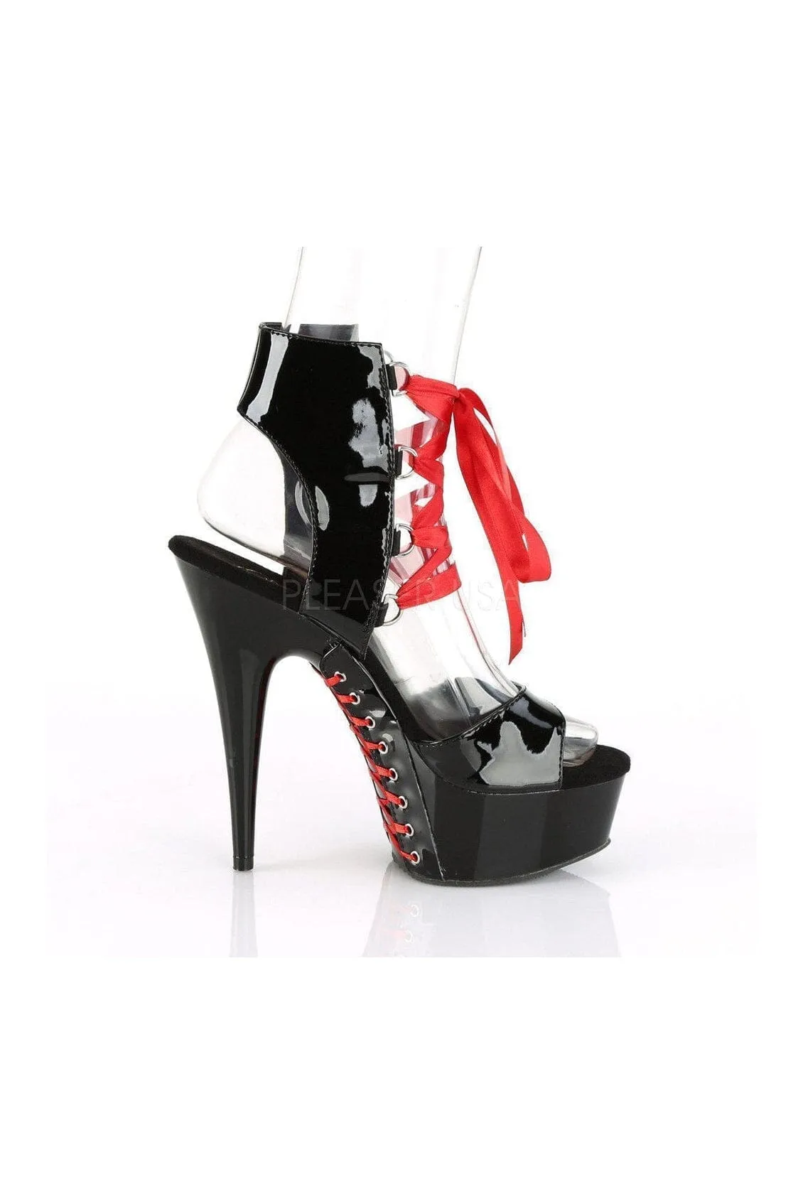 SS-DELIGHT-600-14FH Platform Sandal | Black Patent