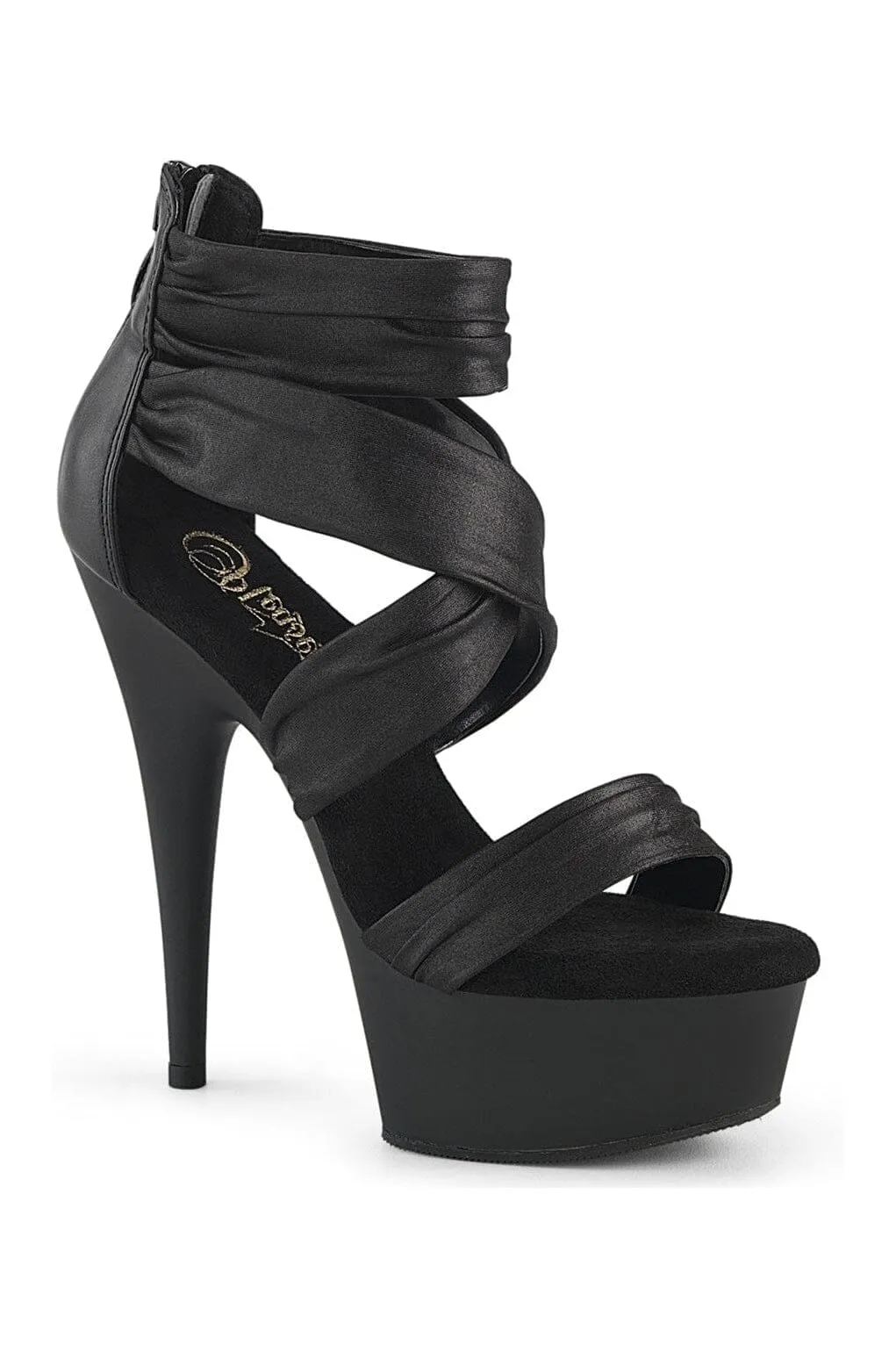 SS-DELIGHT-620 Black Faux Leather Sandal