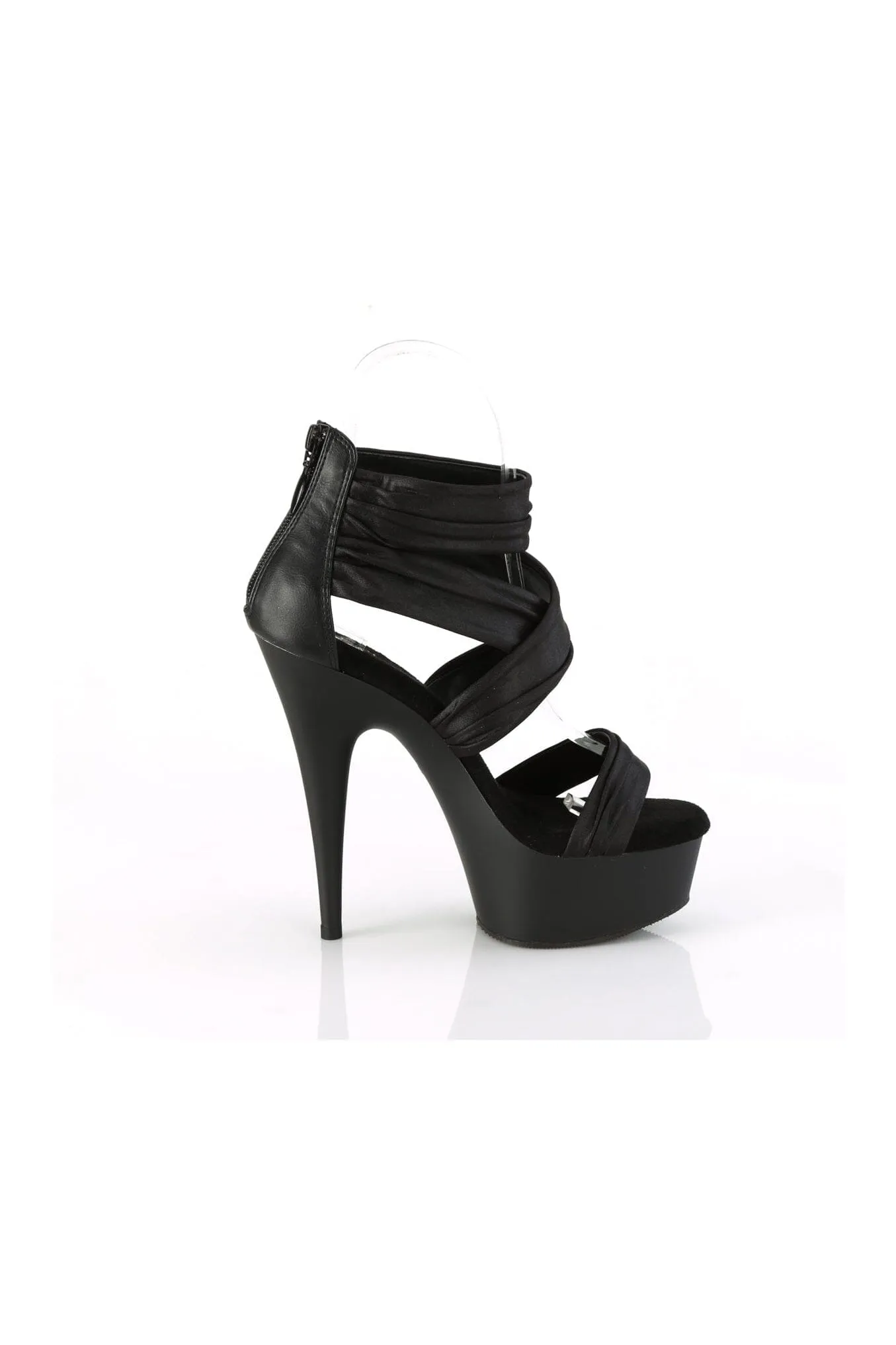 SS-DELIGHT-620 Black Faux Leather Sandal