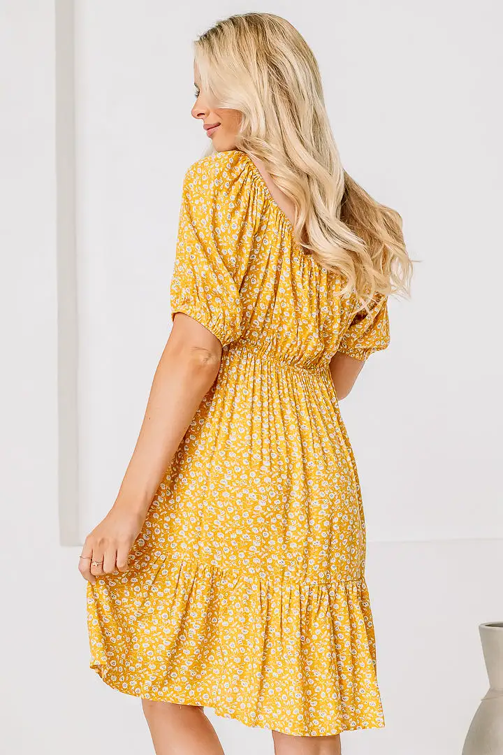 Sunflower Queen Floral Mini Dress