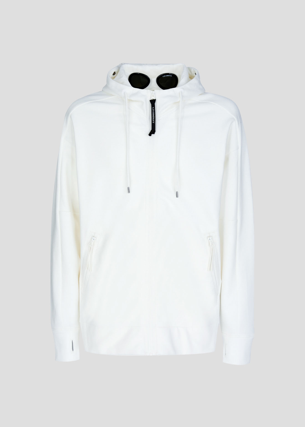 Sweat-shirt zippé C.P. Company goggle blanc